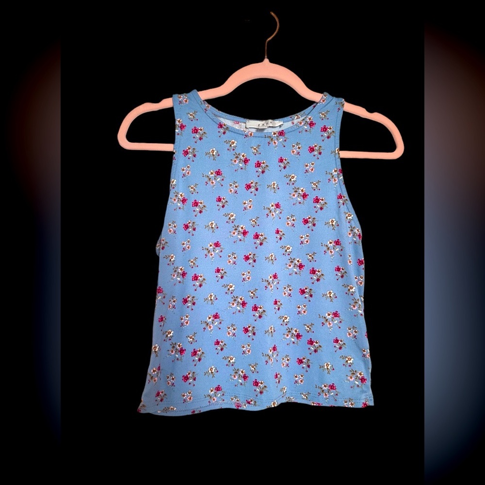 Small Gaze Floral Cropped Sleeveless Tank Top